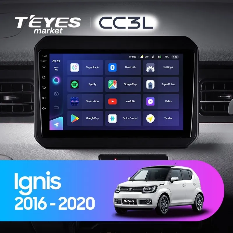 Комплект магнитолы TEYES CC3L 9.0" для Suzuki Ignis