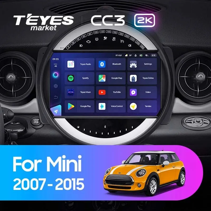 Комплект магнитолы TEYES CC3 2K 9.5" для MINI Cooper II 2006-2010