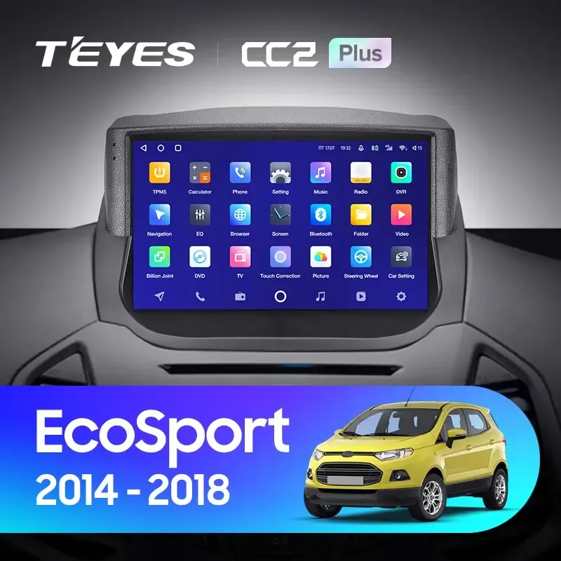 Комплект магнитолы TEYES CC2 Plus 9.0" для Ford EcoSport I 2014-2018