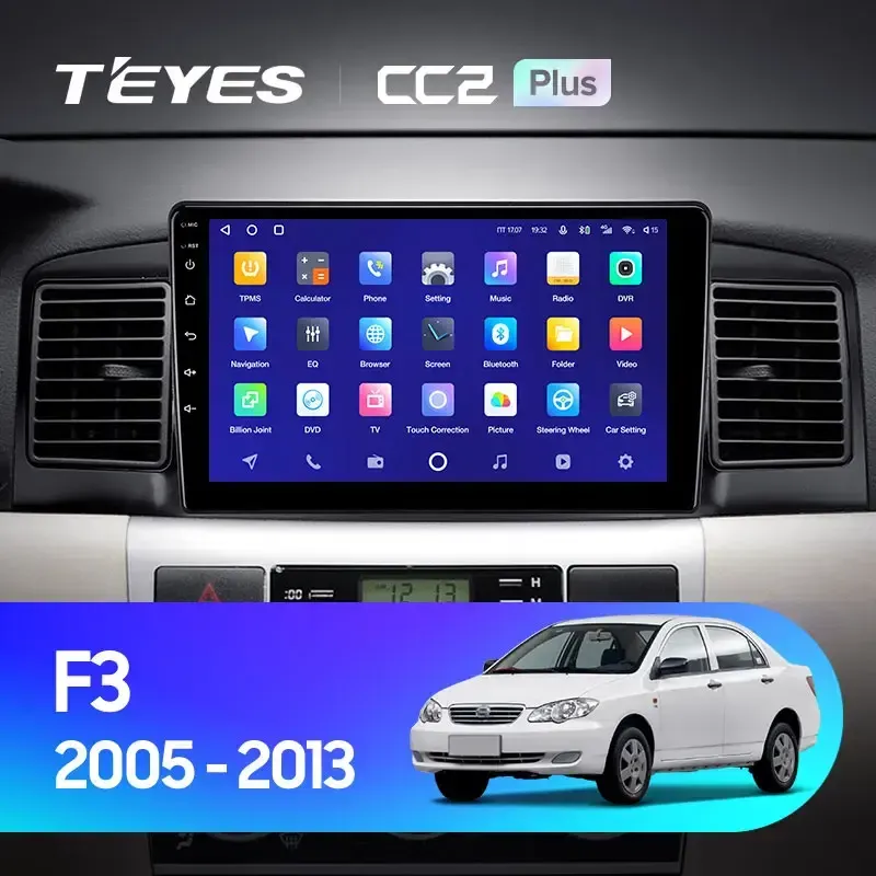 Комплект магнитолы TEYES CC2 Plus 9.0" для BYD F3 I 2005-2013