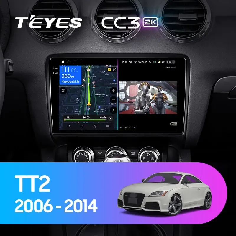 Комплект магнитолы TEYES CC3 2K 9.5" для Audi TT 8J 2006-2014