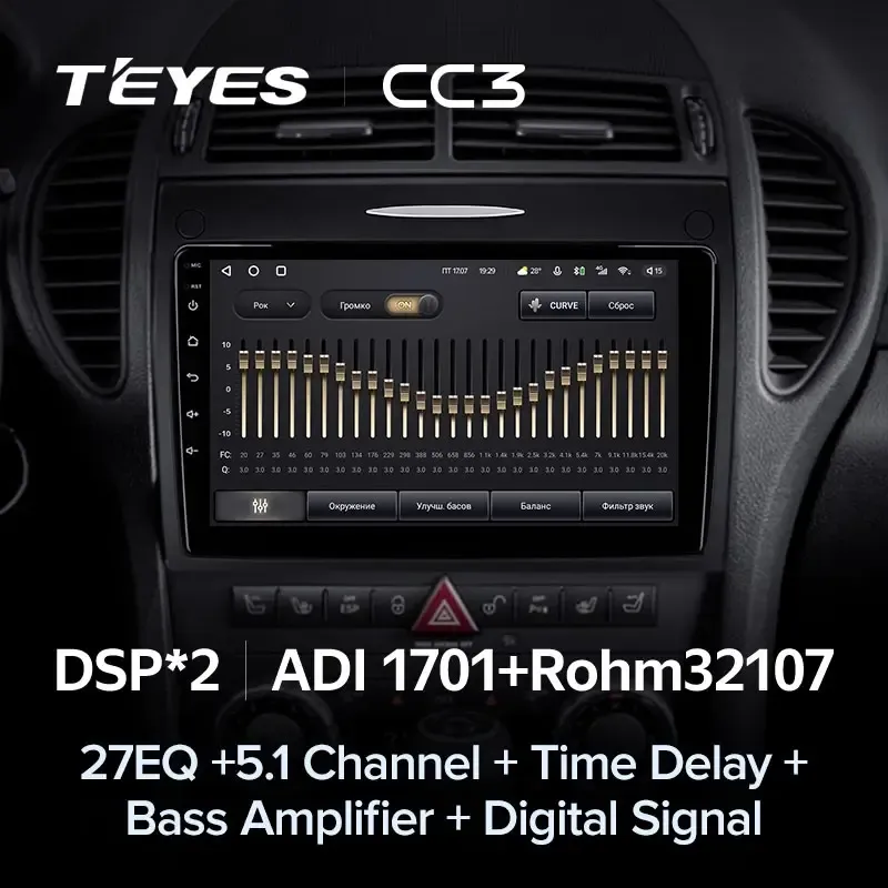 Комплект магнитолы TEYES CC3L 9.0" для Mercedes-Benz SLK-класс