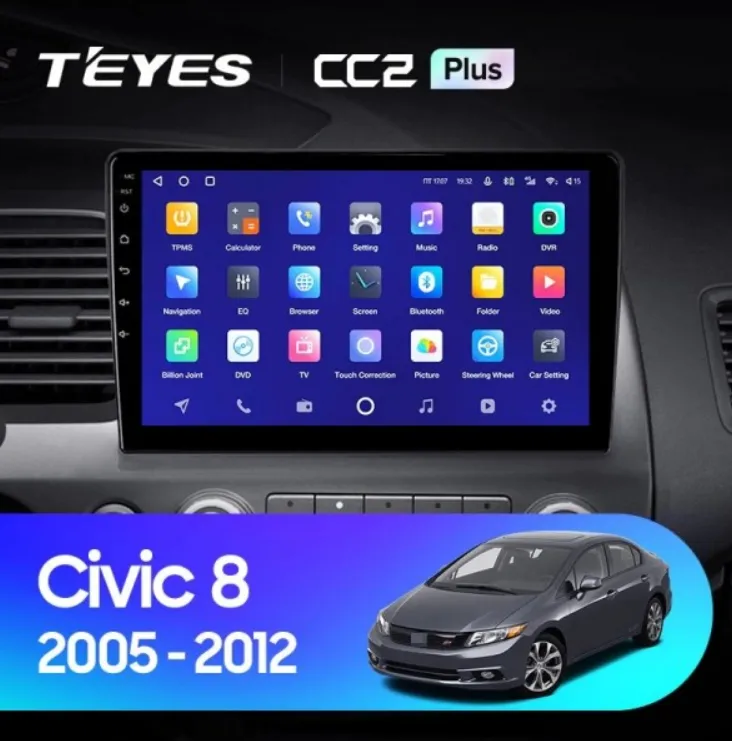 ШГУ Teyes CC2 Plus 4/64 GB Honda Civic 8 4D FK FN FD 2005-2012 - фото