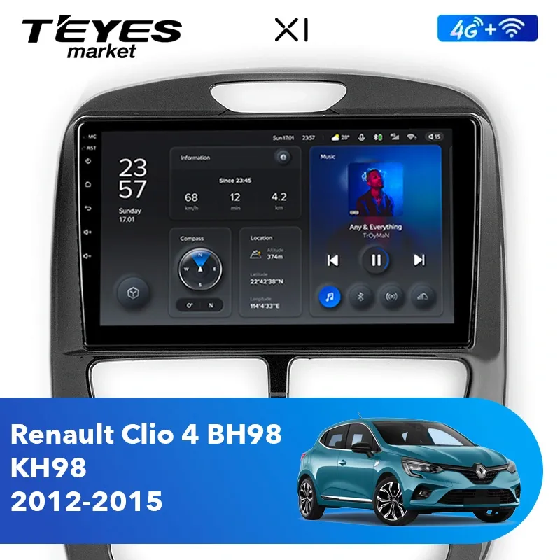 Комплект магнитолы TEYES CC2 Plus 9.0" для Renault Clio IV 2012-2016