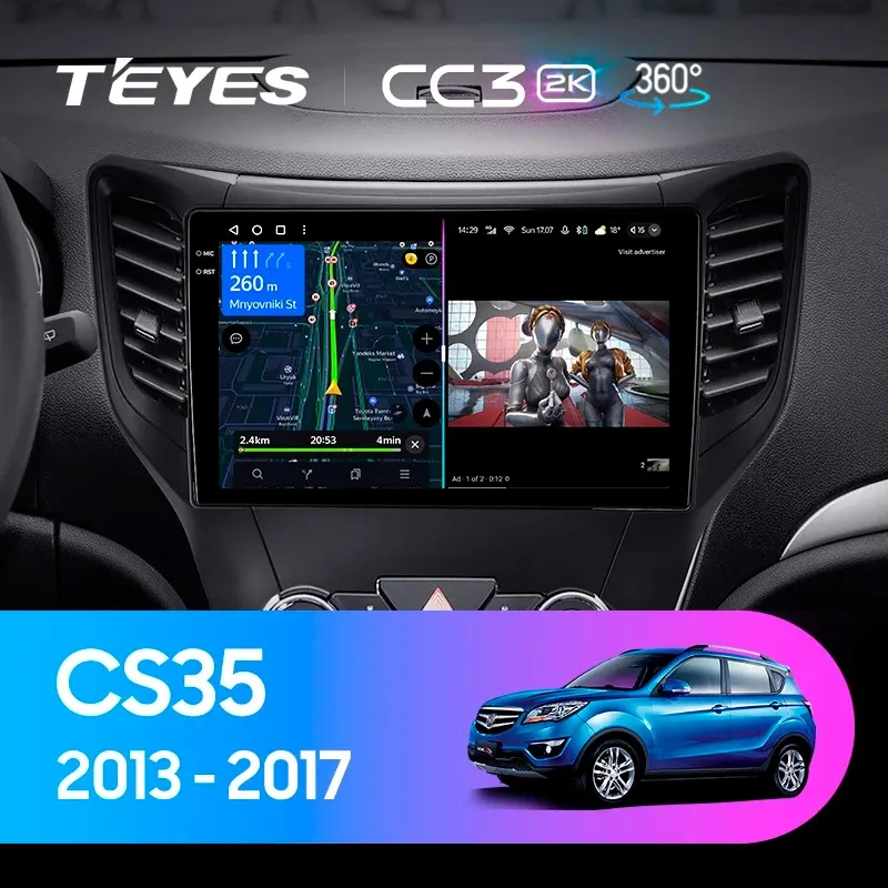 Комплект магнитолы TEYES CC3 2K 360 10.36" для Changan CS35 I 2013-2023