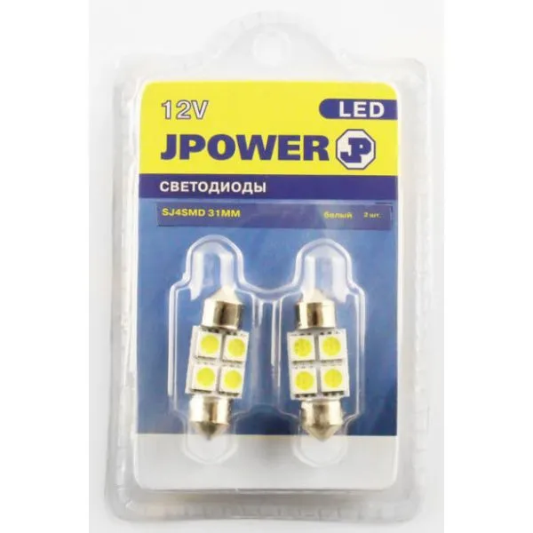 Лампа светодиодная J-POWER SJ4SMD 39mm (2шт) - фото