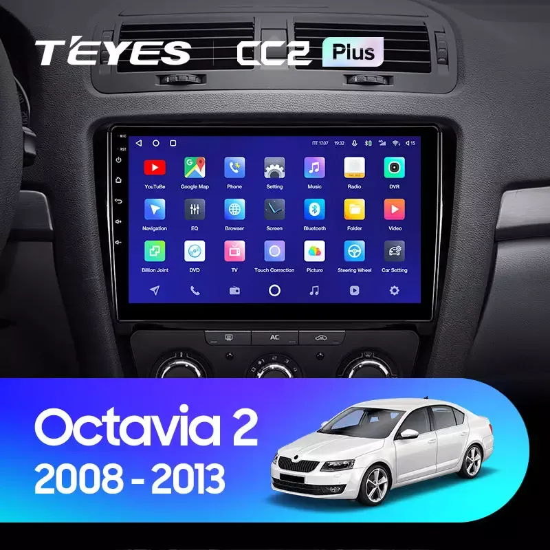 Комплект магнитолы TEYES CC2 Plus 10.2" для Skoda Octavia II рестайлинг 2008-2013