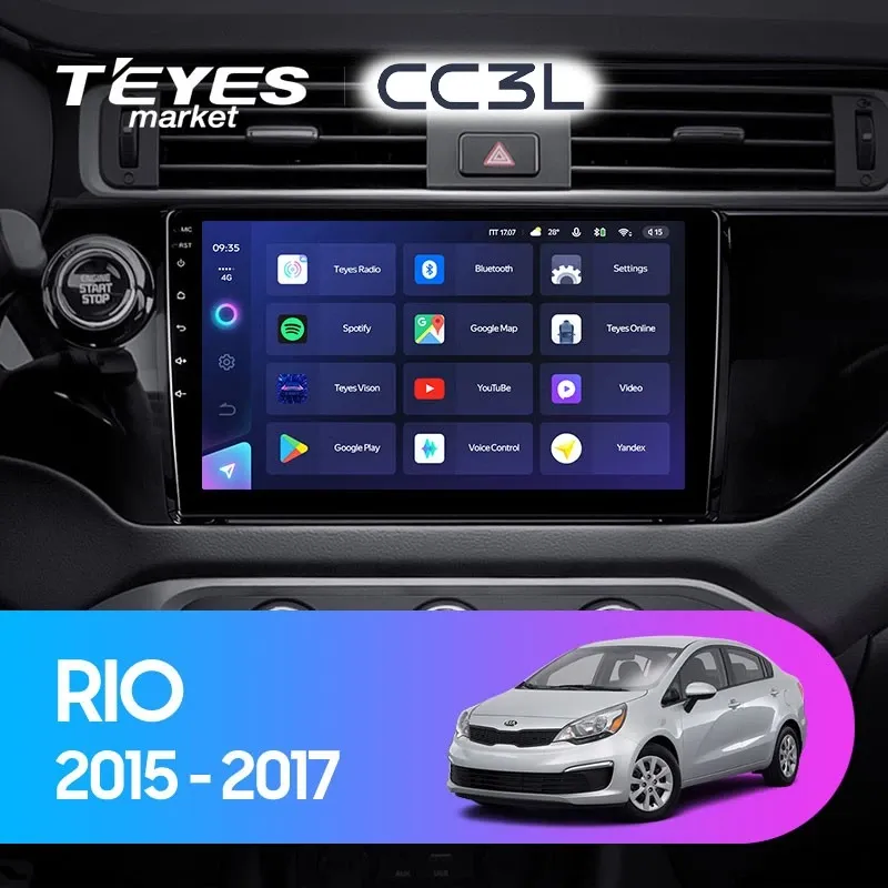 Комплект магнитолы TEYES CC3L 9.0" для Kia K3