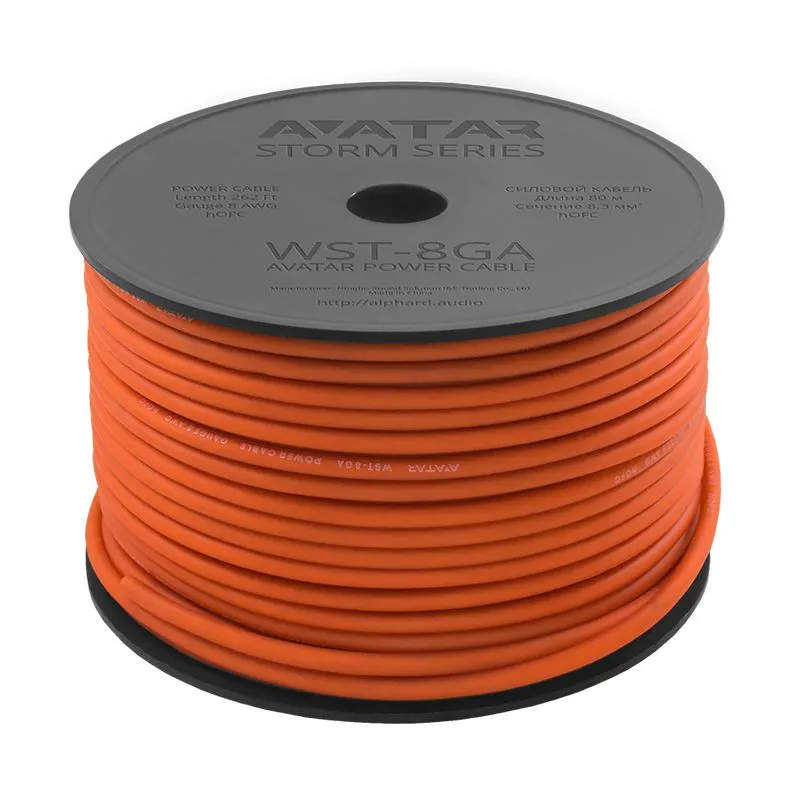 Силовой кабель AVATAR WST-8GA (1б-80м)(1м) - фото