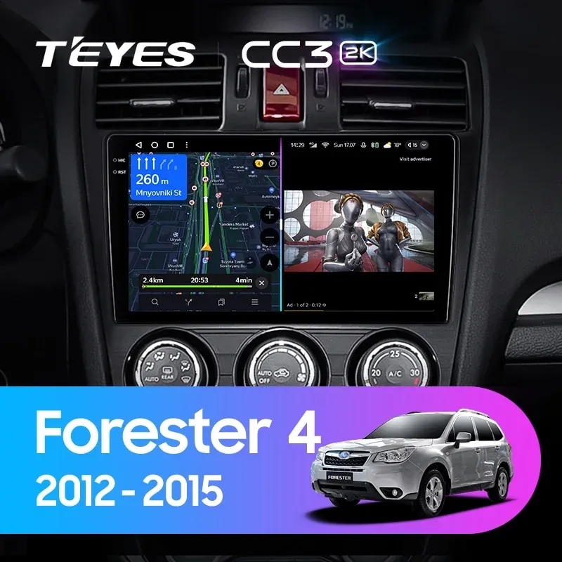 Комплект магнитолы TEYES CC3 2K 9.5" для Subaru Forester SJ 2012-2015