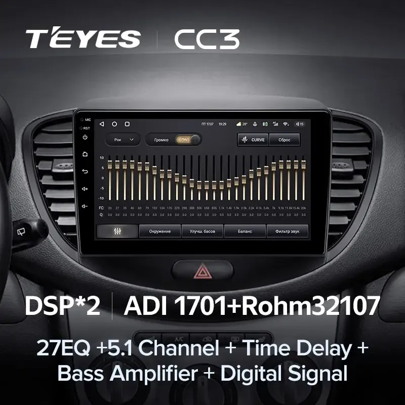 Комплект магнитолы TEYES CC3L 9.0" для Hyundai i10