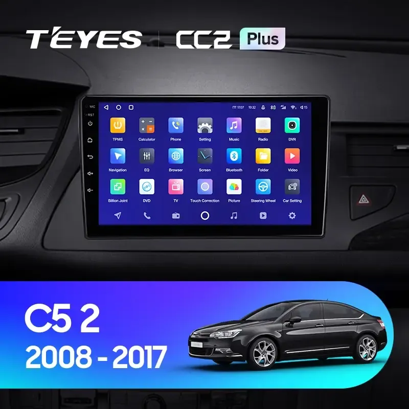 Комплект магнитолы TEYES CC2 Plus 10.2" для Citroen C5 II 2008-2017