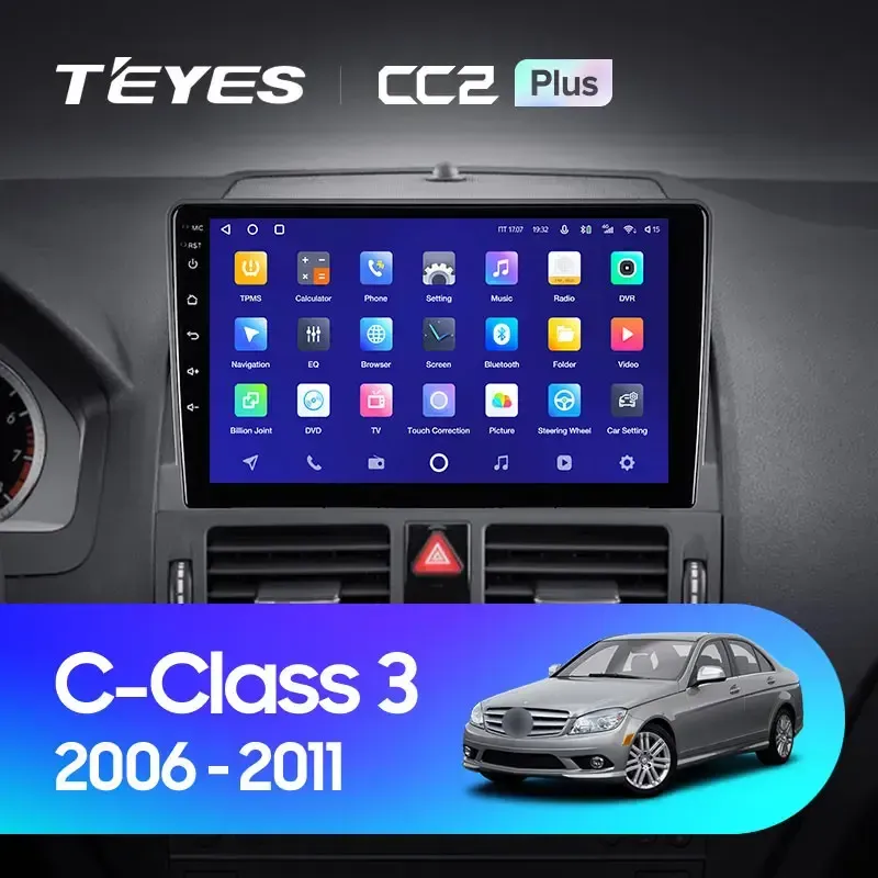Комплект магнитолы TEYES CC2 Plus 9.0" для Mercedes-Benz C-класс W204/S204 2006-2011