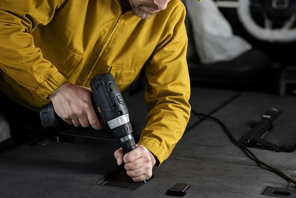 Шумоизоляцией обрабатывают двери и потолок